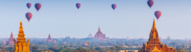Temple et montgolfières à Bagan, Birmanie