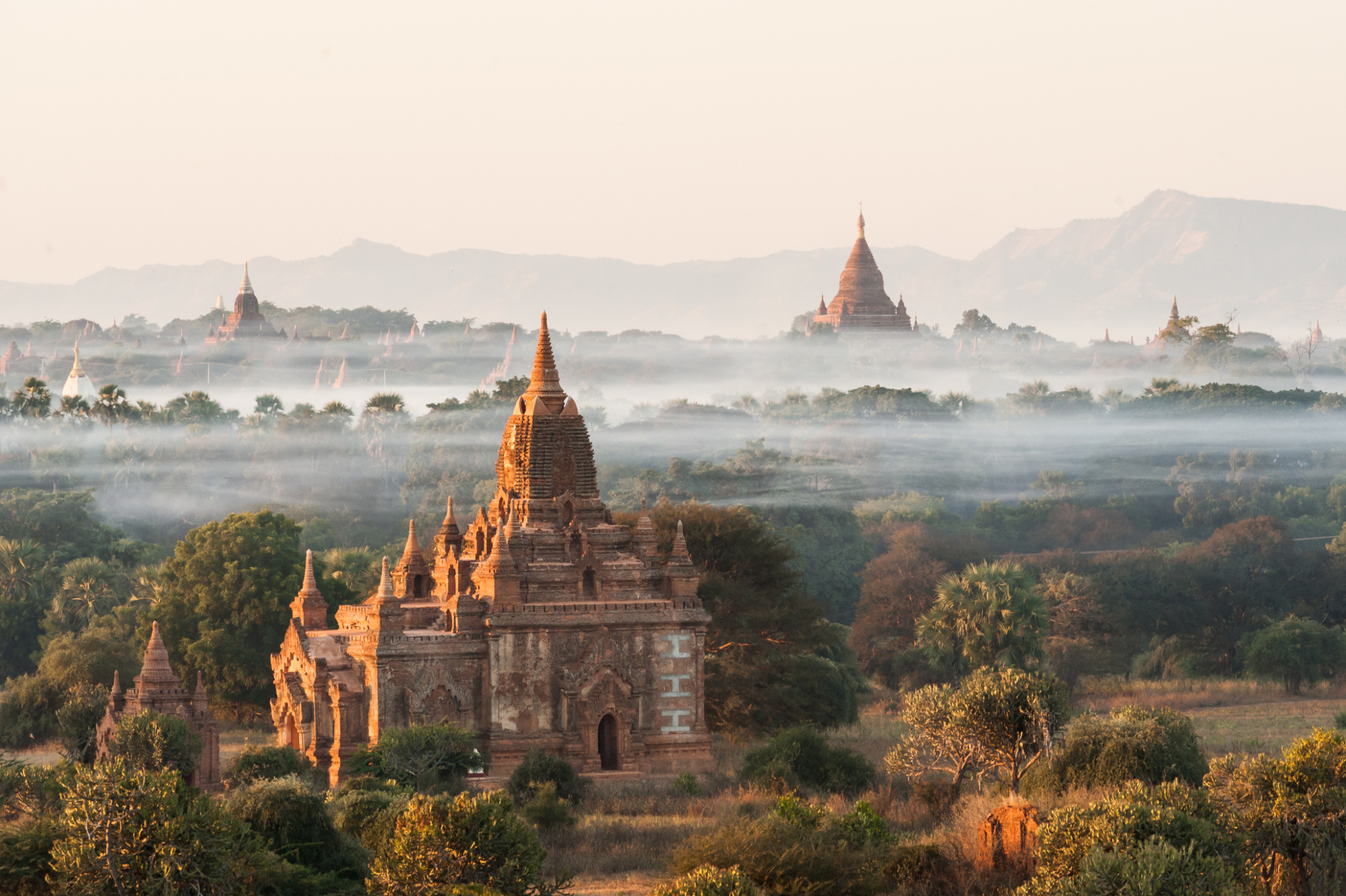 Temples vue de Bagan, Birmanie