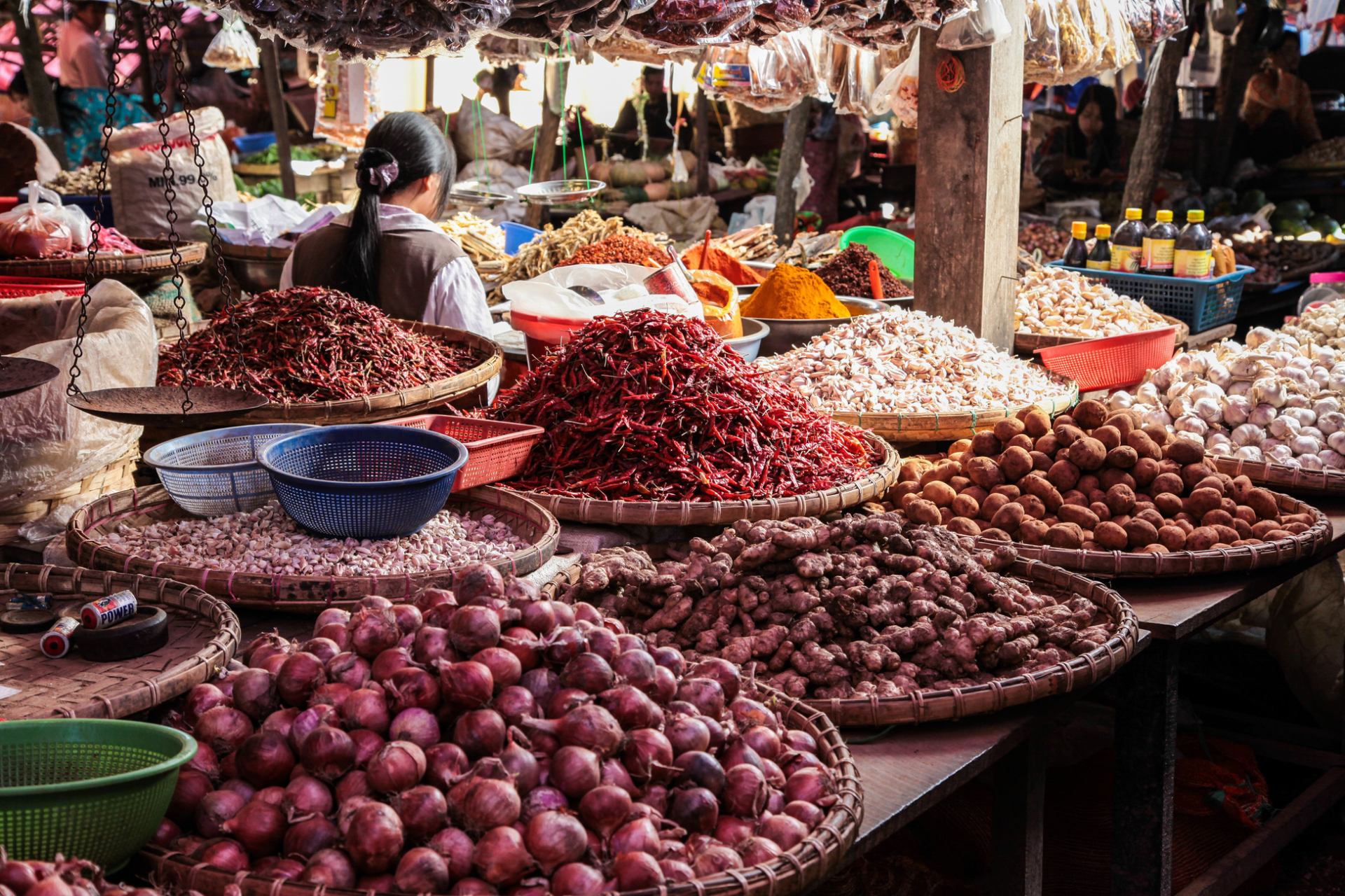 Marché de Maymyo, Birmanie