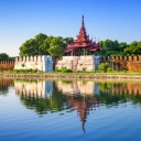 mur du palais royal, Mandalay, Birmanie