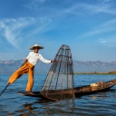 Pêcheur traditionnel sur le lac Inle