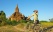 Photographe à vélo, Bagan, Myanmar