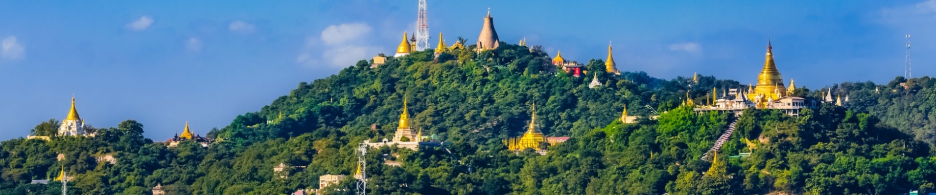 Panorama sur Sagaing hills et la rivière Ayarwaddy