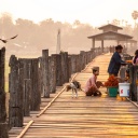 scène de vie sur ubein bridge, Mandalay