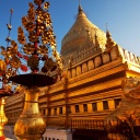 temple bouddhiste doré, myanmar