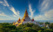 Vue sur le temple Anada, Birmanie