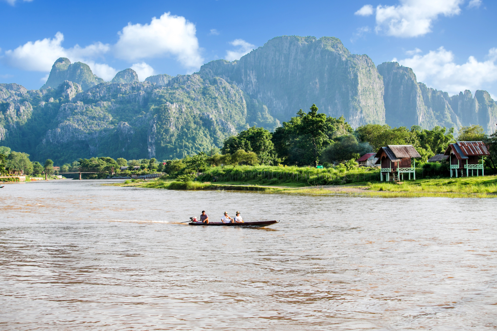 vue sur Vang Vieng, Laos
