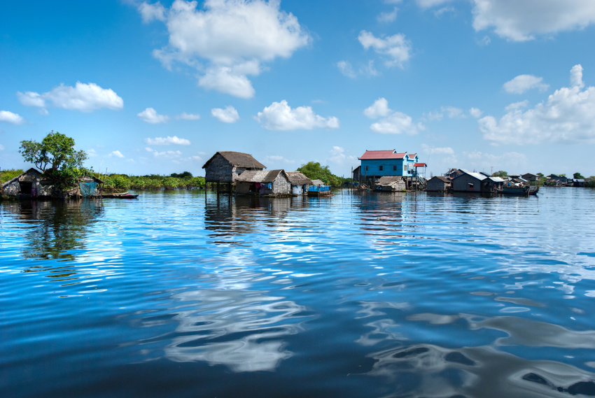Maison flottante, Tonlé Sap, Cambodge