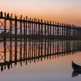 Coucher de soleil, pont Ubein, Amarapura